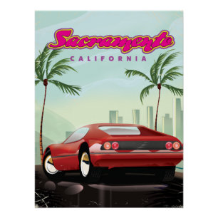 Póster coche deportivo Sacramento California
