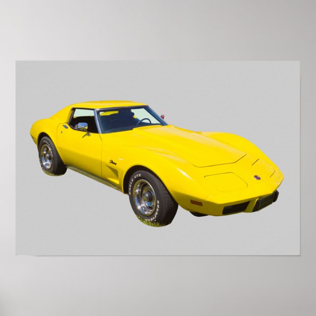 Póster Coche deportivo Stingray Corvette 1975 (Frente)
