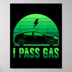 Póster Coche eléctrico de gas I P divertido Ev vehículo p