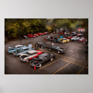 Póster Coche - Exposición de coches antiguos