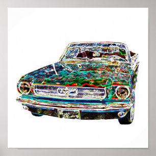 Póster coche fresco de los colores