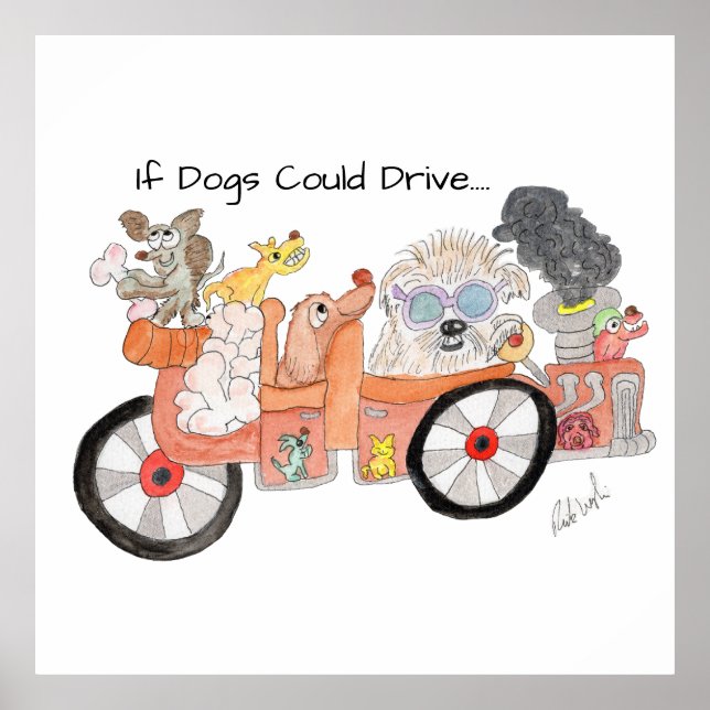 Póster Coche Ideal para Perros (Frente)