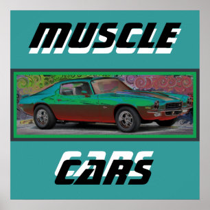 Póster Coche muscular de los años 70