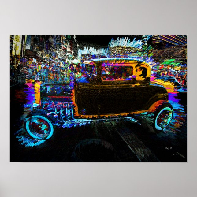 Póster Coche, Noches Calientes de Agosto, Reno (Frente)