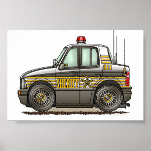 Póster Coche patrulla del coche del sheriff
