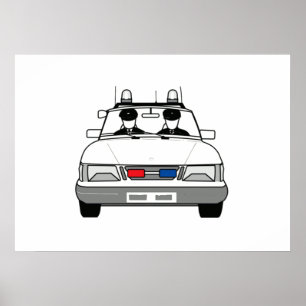 Póster Coche policía del dibujo animado