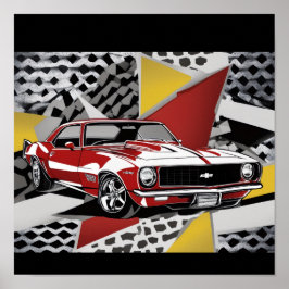 Póster Coche Retro