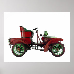 PÓSTER COCHE RETRO ROJO / RESTAURACIÓN AUTOMÁTICA - AUTOM