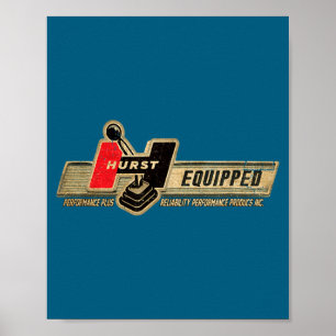 Póster Coche Retro Vintage Clic Hurst Performance Carrera