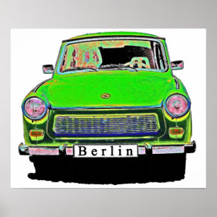 Póster Coche trabante en verde, Berlín