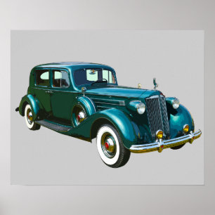 Póster Coche verde del lujo de Packard