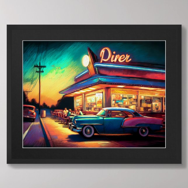 Póster Coche y cena de estilo vaginal con dibujos en past (Subido por el creador)