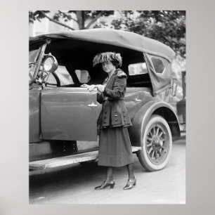 Póster Coche y moda de los años 20