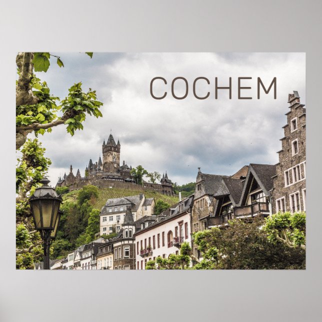 Póster Cochem Moselle Panorama Alemania Souvenir (Frente)