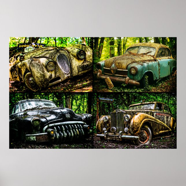 Póster Coches Clásicos Auto Graveyard (Frente)