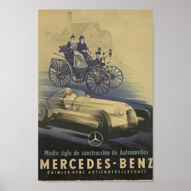Póster Coches Clásicos Mercedes-Benz  (Frente)