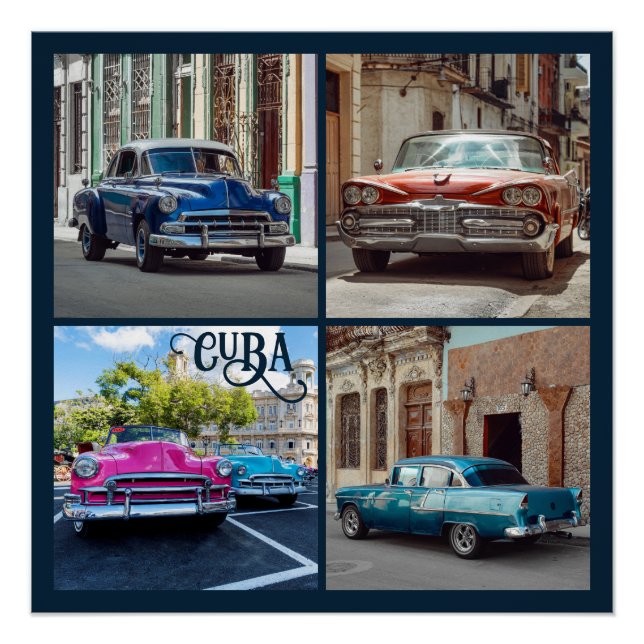 Póster Coches de La Habana CUBA (Anverso)