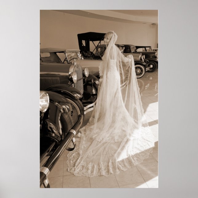 Póster Coches De Novia Y Antigüedades