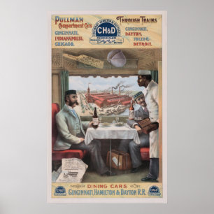 Póster Coches de tren del pullman del vintage