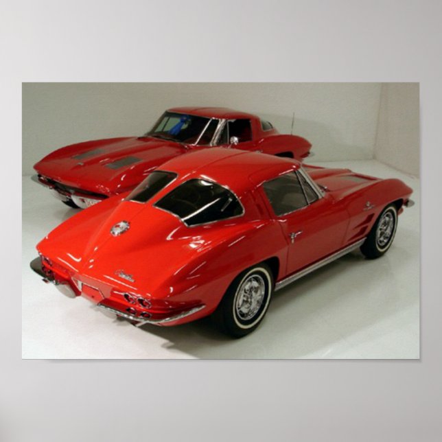 Póster Coches de ventanas divididas clásicas (Frente)