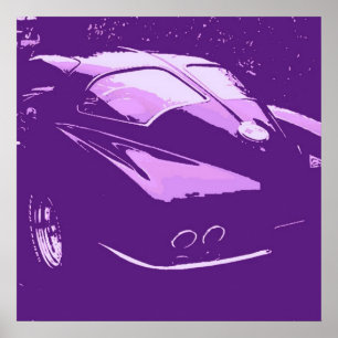 Póster Coches de ventanas divididas clásicas