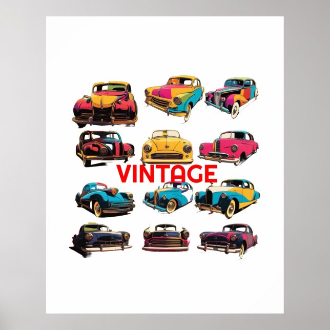 Póster Coches de VIntage (Frente)
