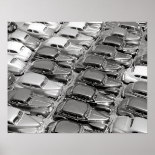 Póster Coches en Chicago, 1941. Foto antigua