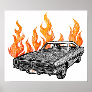Póster Coches retros del músculo