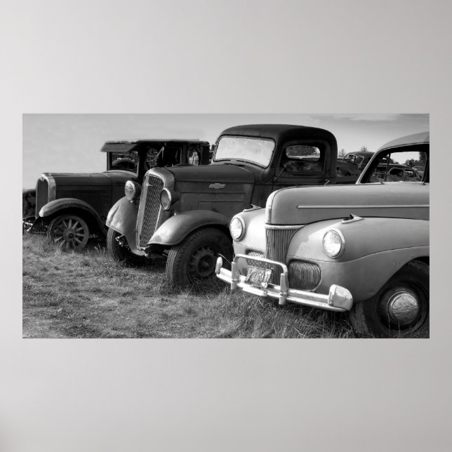Póster Coches y camiones de época (Frente)