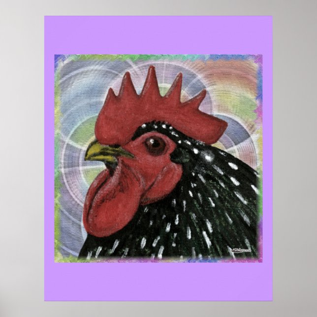 Póster Cochin: Decorativa cabeza de gallo (Frente)