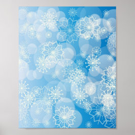 Póster Cochitos de Navidad sobre un fondo azul
