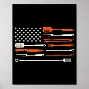 Póster Cocina ahumador barbacoa chef herramientas para as