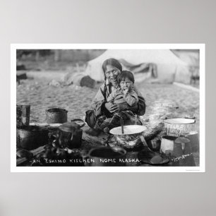 Póster Cocina al aire libre Nome, Alaska 1916