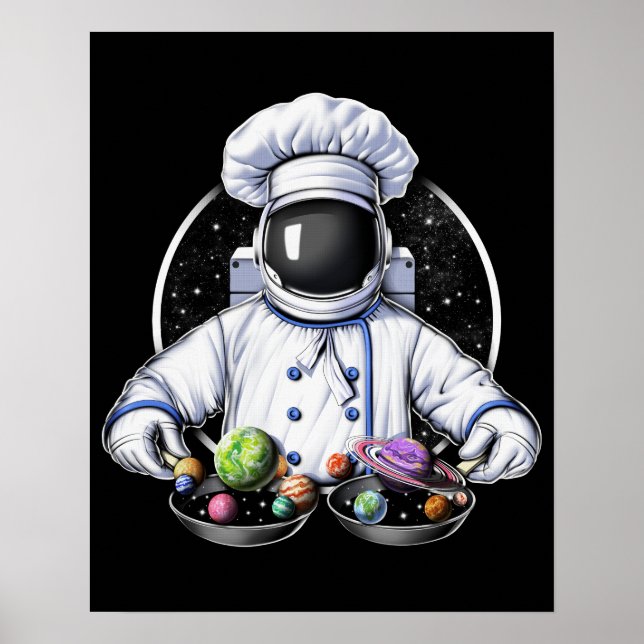 Póster Cocina astronauta espacial (Frente)