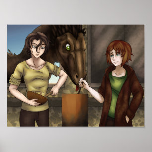 Póster Cocina con dinosaurios