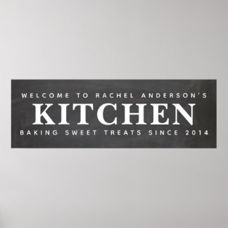 Póster Cocina con nombres personalizados de cartón