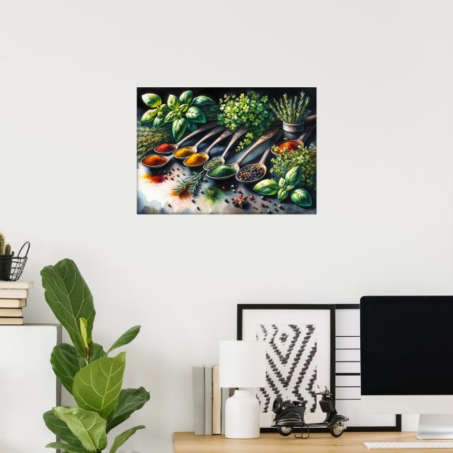Póster Cocina de amantes de la comida divertida  (Oficina en casa)