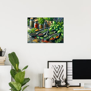 Póster Cocina de amantes de la comida divertida 