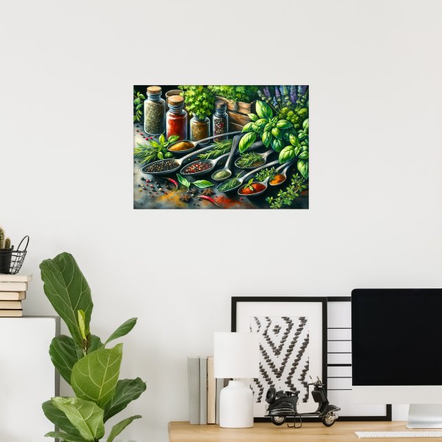 Póster Cocina de amantes de la comida divertida  (Oficina en casa)