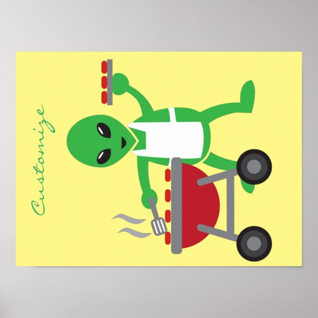 Póster Cocina de Cocina de Alien Barbecue Thunder_Cove (Frente)