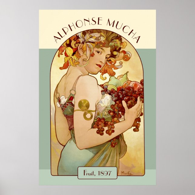 Póster Cocina de frutas Alphonse Mucha / negocio próspero (Frente)