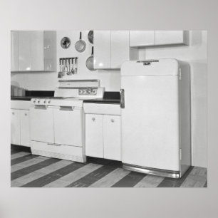 Póster Cocina de mediados de siglo, 1951. Foto antigua