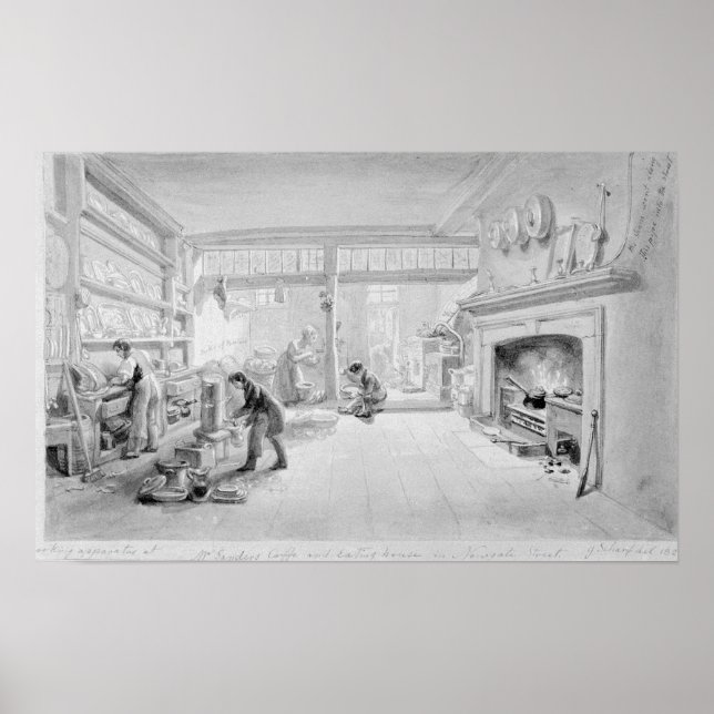 Póster Cocina del café y la comida del Sr. Sander (Frente)