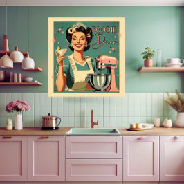 Póster cocina divertida diva de historietas de los años 5