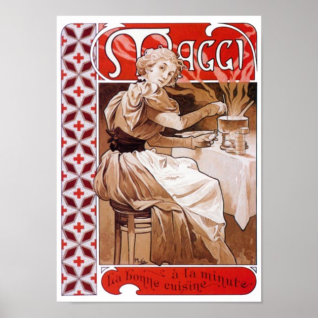 Póster Cocina femenina, Alphonse Mucha (Frente)