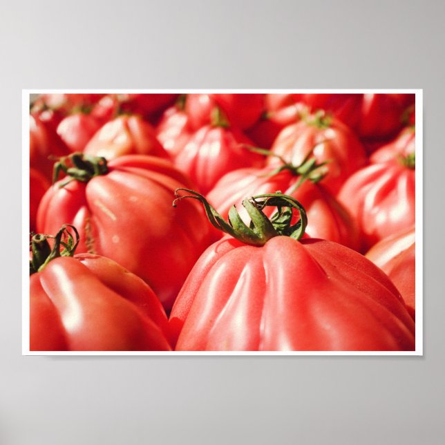 Póster Cocina fotográfica de tomate rojo en el mercado de (Frente)