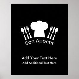 Póster Cocina francesa Gorra Gourmet Cook