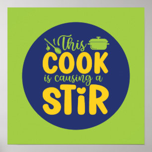 Póster Cocina Graciosa Que Provoca Una Cocina Art Decó Re