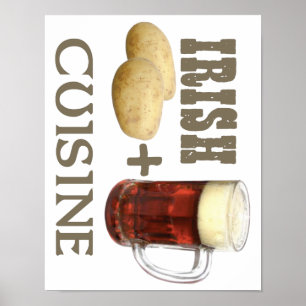 Póster Cocina Irlandesa Patata + Cerveza!
