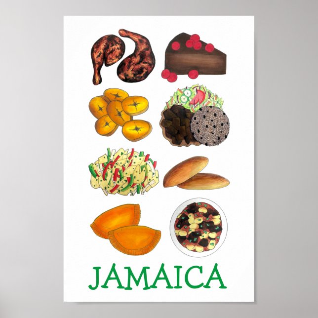 Póster Cocina jamaiquina de la isla caribeña impresa (Frente)